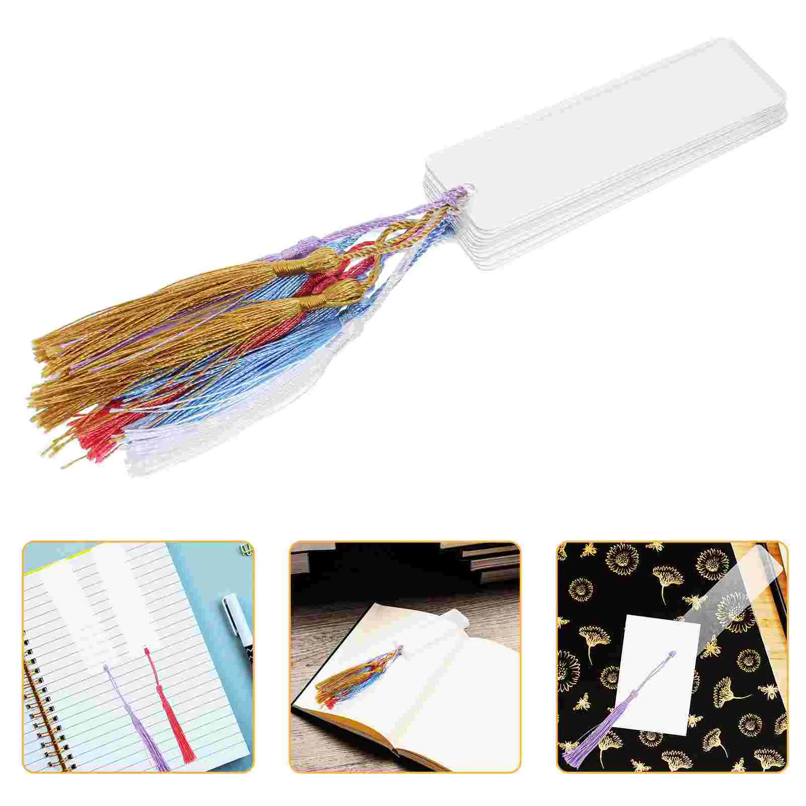 

Acrylic Bookmark Transparent Bookmarks Bulk Decorative Present with Tassel Tassels Pendant Blank