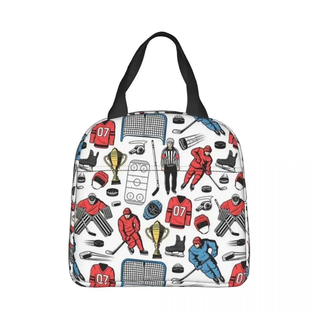 

Ice Hockey Players On Rink Insulated Lunch Bag Leakproof Lunch Container Thermal Bag Lunch Box Tote Office Outdoor Men Women