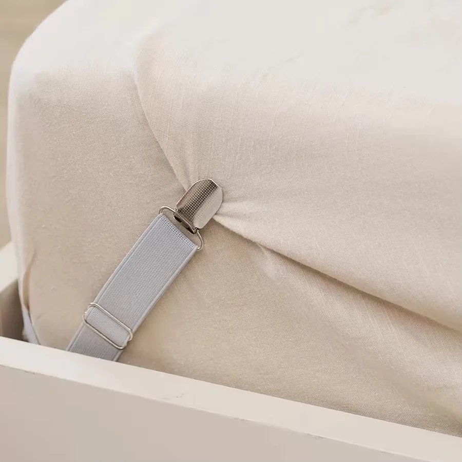 Bed Sheet Clips Adjustable Bed Sheet Holder Straps Set of 4 Elastic Fitted Bedding Clips Fasteners for Home Hotel