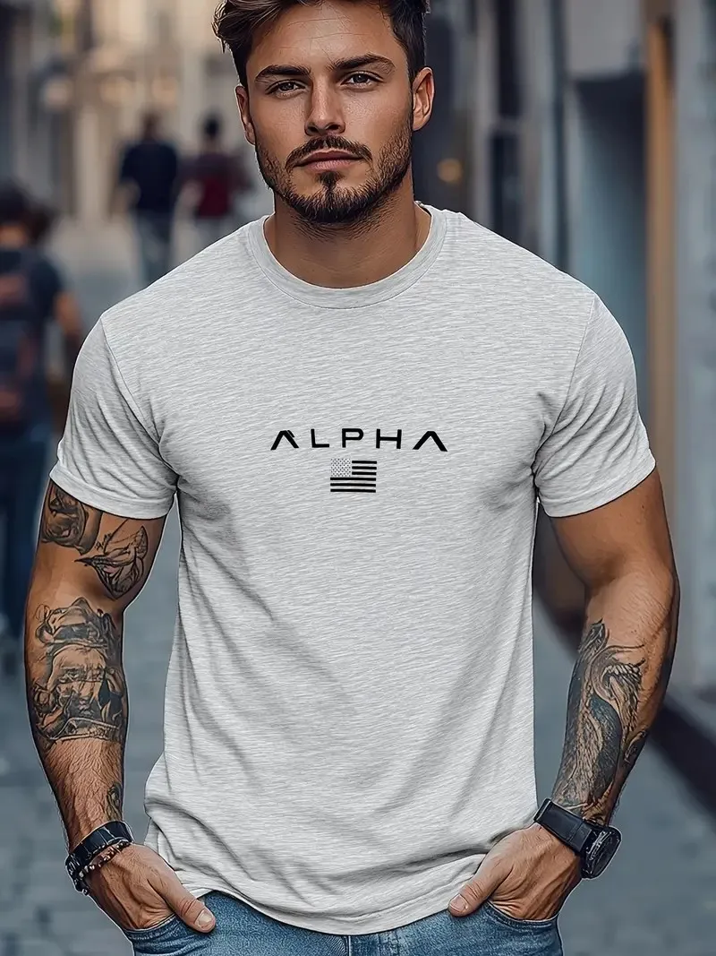 The new men's T-shirt for summer 2025 is breathable lightweight casual and fashionable with letter prints