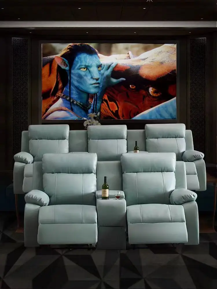 Loveseat Home Theater Furniture Solid Wooden Armrest Cinema Sofa Chair Power Recliners