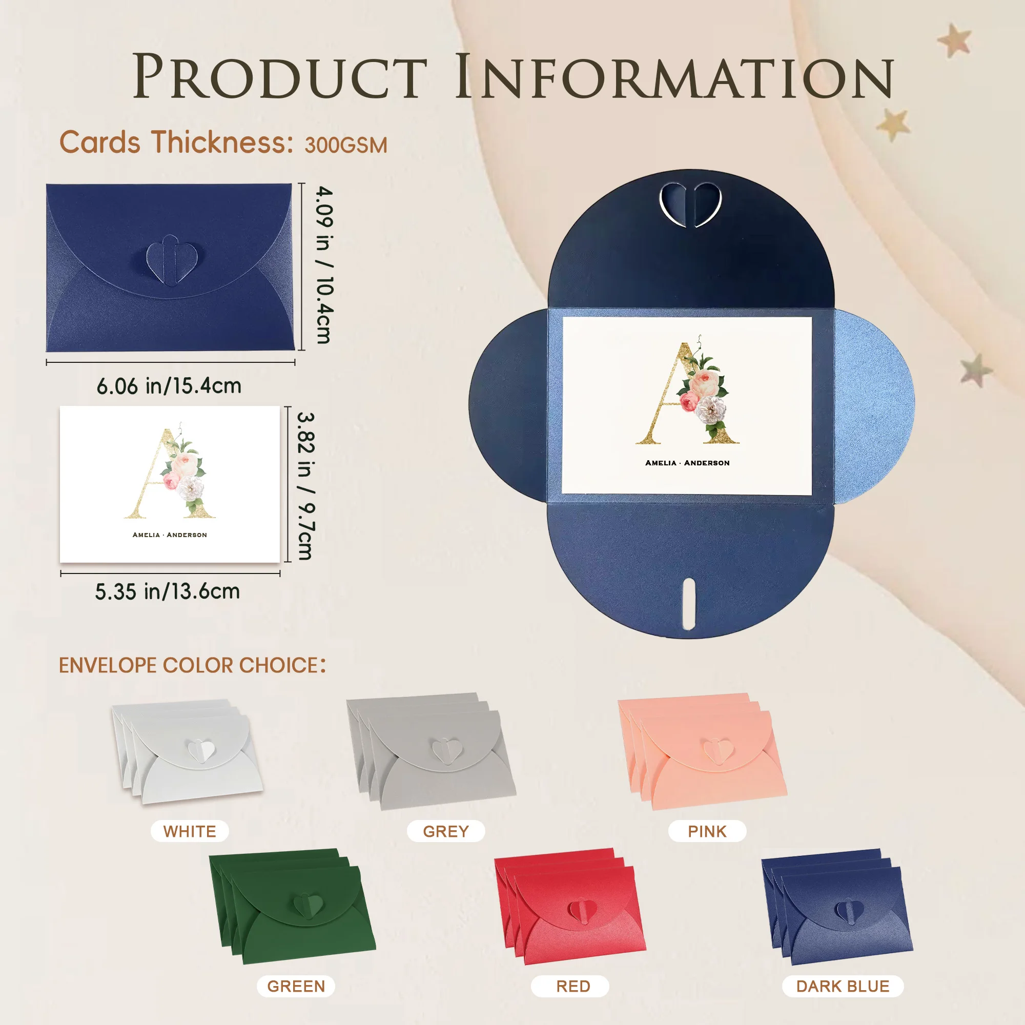 مغلفات مخصصة رسالة شخصية الأزواج شكرا لك بطاقات مع صورة/زفاف شكرا لك بطاقات ملاحظة/مذكرة قرطاسية مسطحة مخصصة