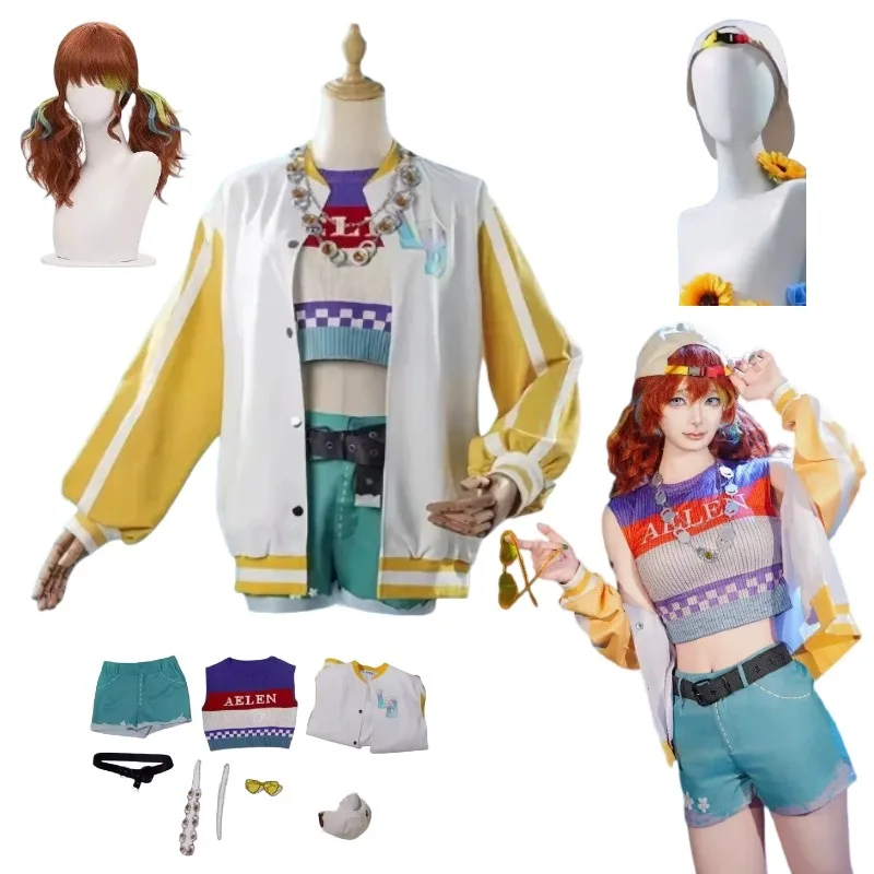 

Game Identity Ⅴ Cheerleader Cosplay Costume OPH Team Lily Uniform Wig Suit for Women Halloween Carnival Party Roleplay Outfits