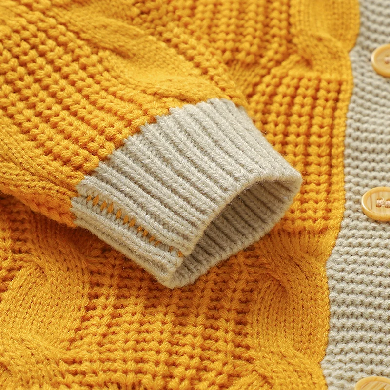 Newborn Baby Romper Knitted Infant Boy Girl Jumpsuit Long Sleeve Autumn Kid Clothes 0-18M Overalls Fashion Yellow Color Playsuit