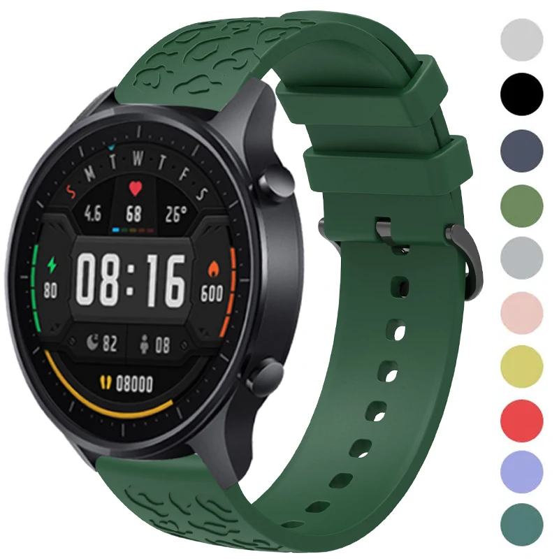 20mm Engraved Strap for Garmin Venu2/S for Samsung Galaxy watch 6 5 4 series 40 44mm Silicone Band for Huawei GT 2 for huami