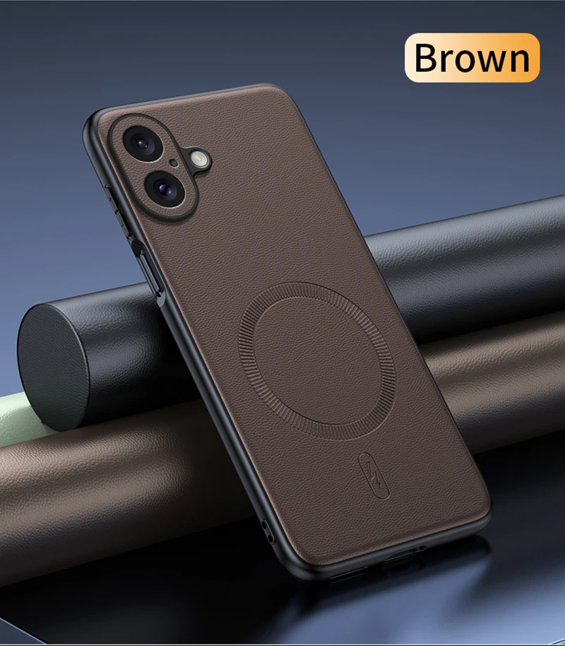 

Чехол для Iphone 17, магнитный кожаный защитный чехол для Iphone 17, нескользящий ПК + ТПУ с защитой от отпечатков пальцев