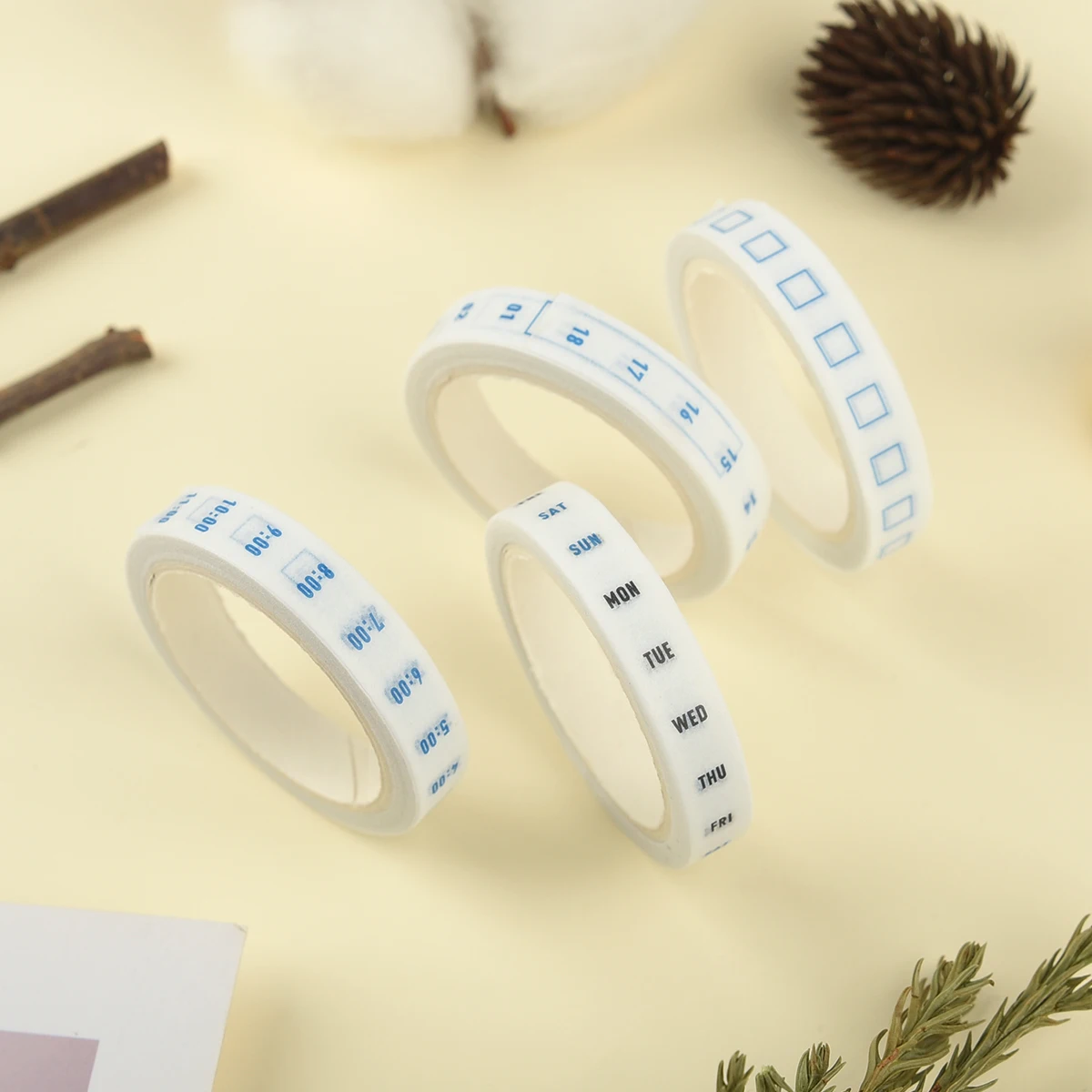 4Rolls/lot Time Management Tape Weekly Date Plan Tape Timeline Masking Tapes Planning Tape Scrapbooking Sticker Office School