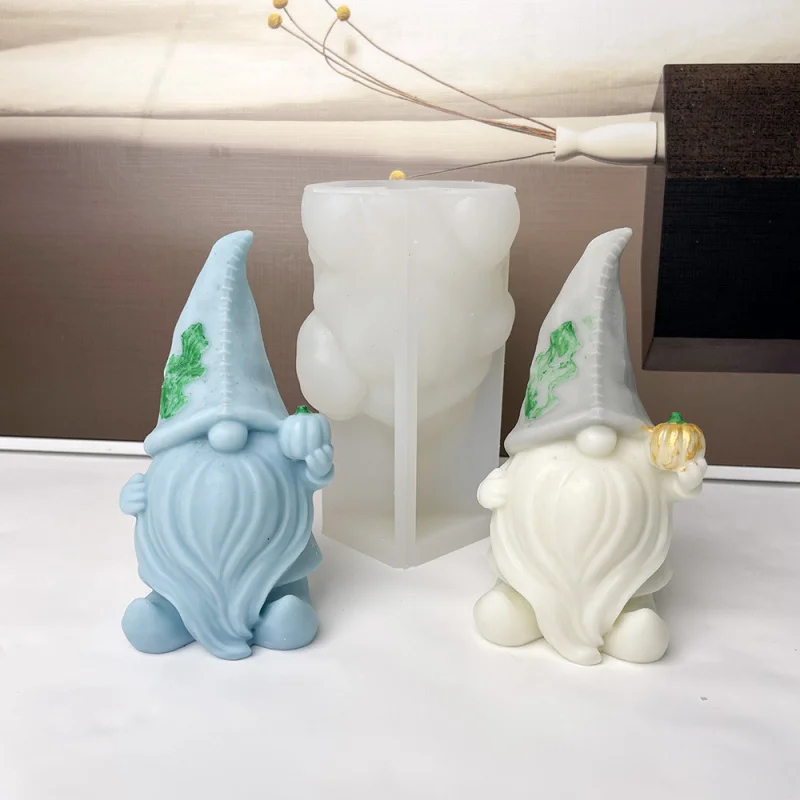 

Pumpkin Essence Mold Faceless Dwarf Candle Silicone Mold Creative Beard Santa Claus Mold