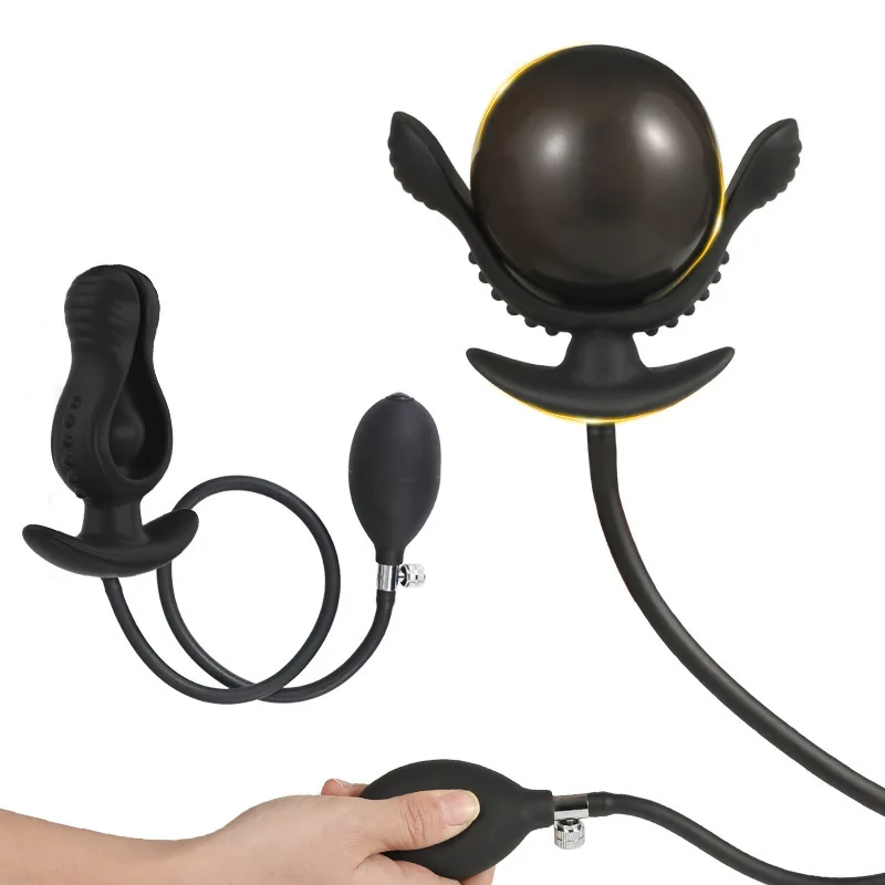 Bloom Backyard Anal Toy, Inflatable Sphere & Solid Biplane for Dual Stimulus, Soft Matial & Snug Base