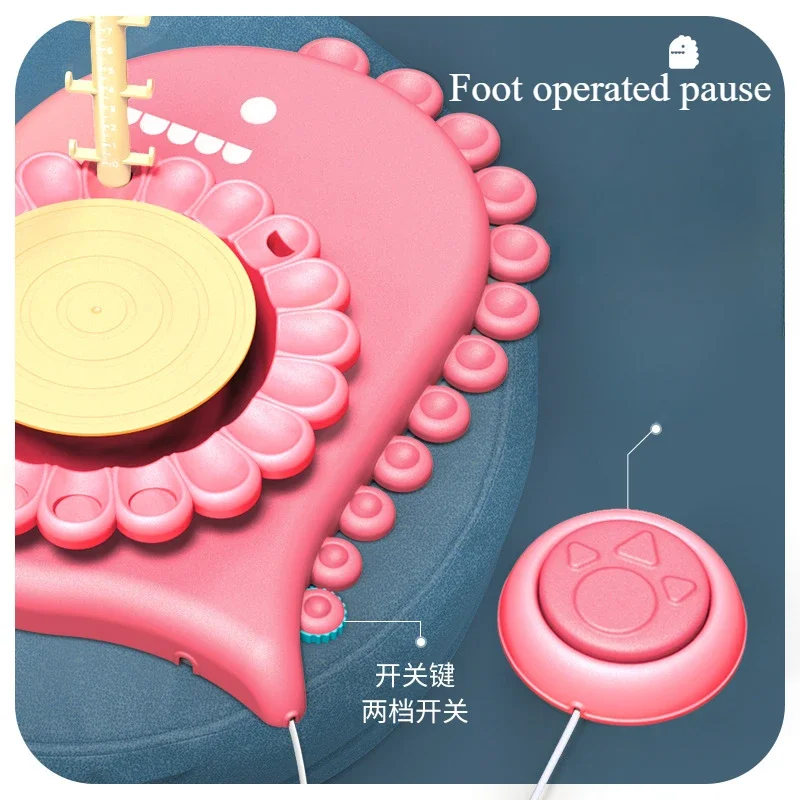 어린이 공룡 도자기 기계 장난감, 교육용 가정용 전기 도자기 기계, 세라믹 소프트 클레이, 전기 턴테이블 만들기