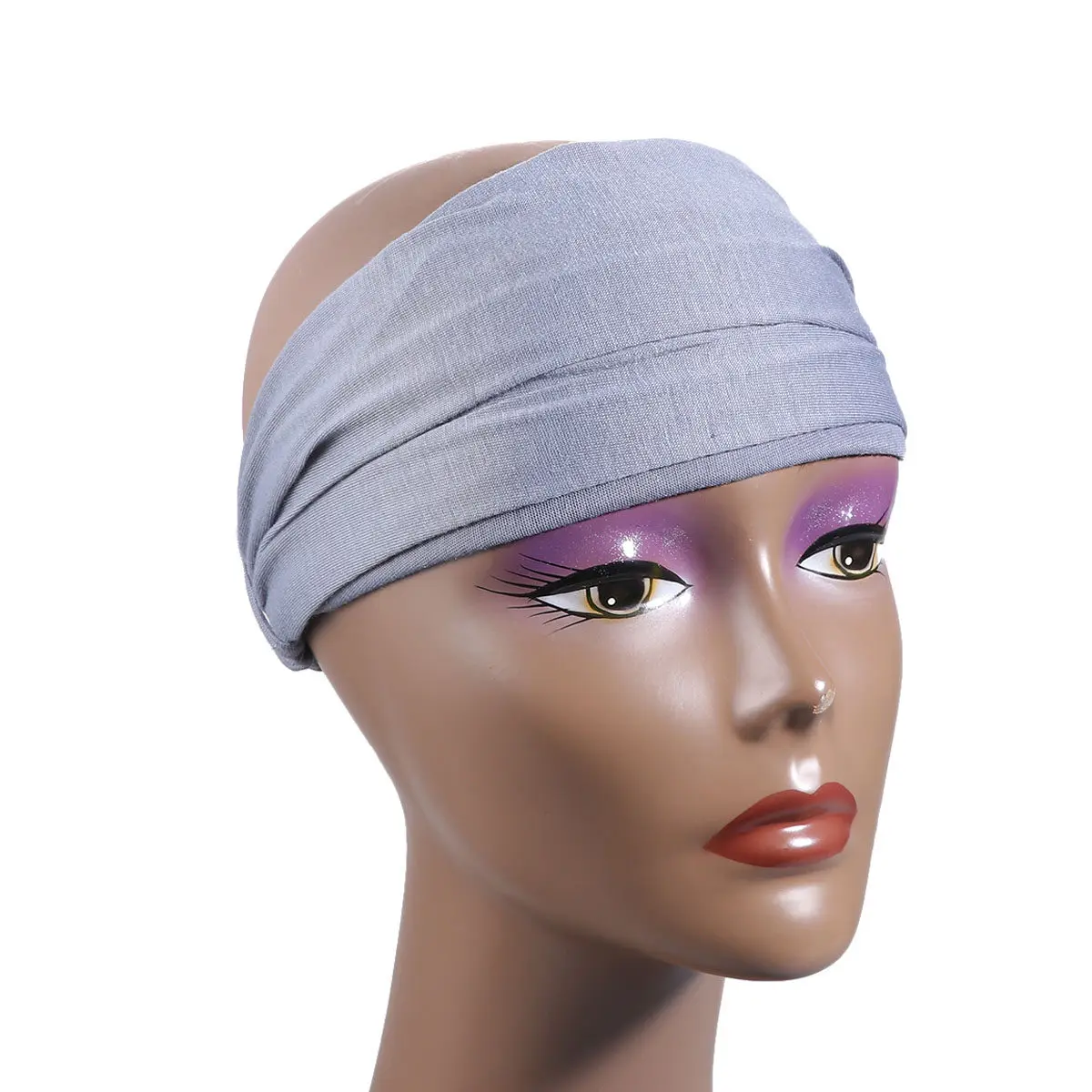 5Pcs Cotton Hair Bands for Women – Elastic Winter Headbands in Chic Blue, Grey, Coffee & Pink