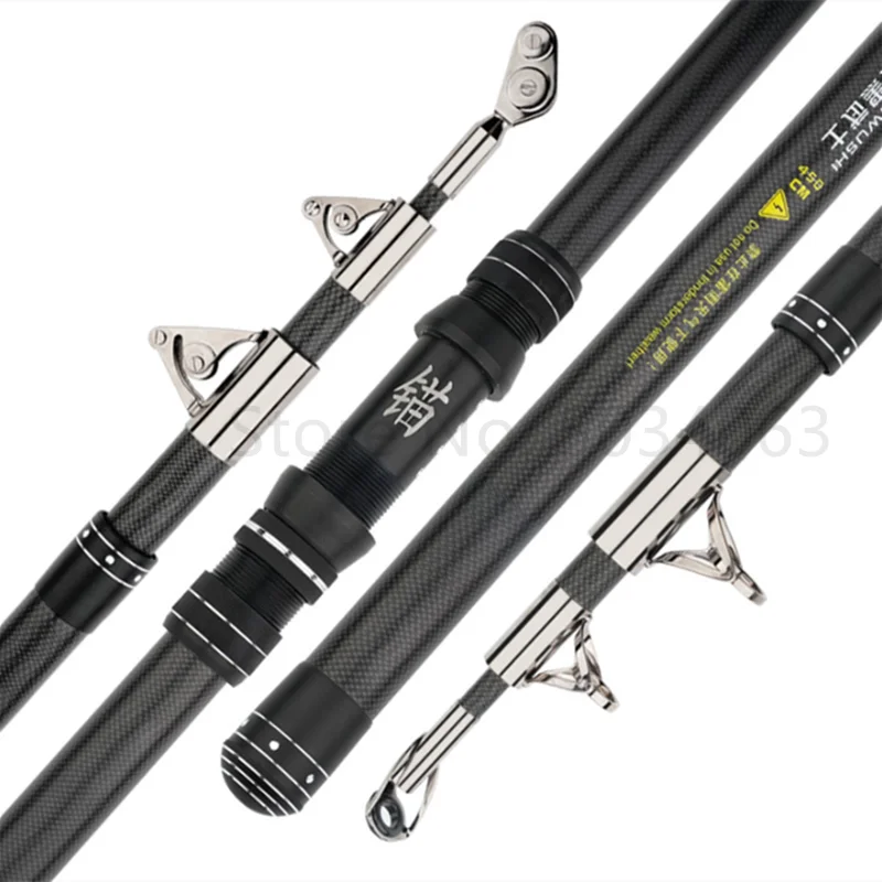 2.1 canna da pesca in carbonio 50kg sopra Superhard Long Distance Heavy Fish lancio canna da tiro telescopica Sea Boat Fihsing Pole