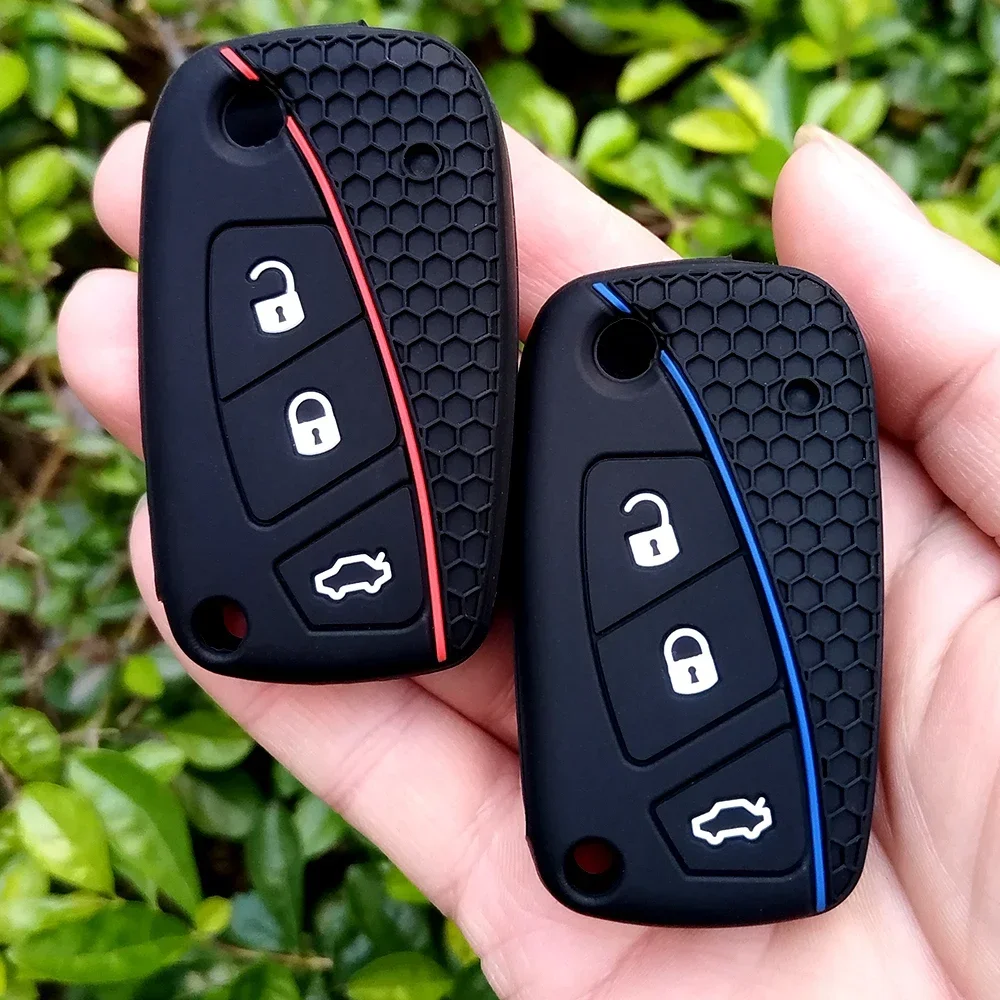 Silikon-Autoschlüsselhülle für Fiat Stilo Grande Punto Bravo Linea Idea Panda 500, Halter, Fernbedienung, Schlüsseltasche, Zubehör