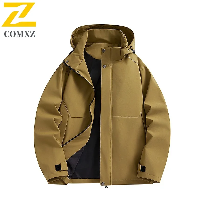 

COMXZ Classic Hooded Men Jacket 2025 Outdoor Exploration Wind Resistant Coat Leisure Trip Cozy Lightweight Autumn New Apparel