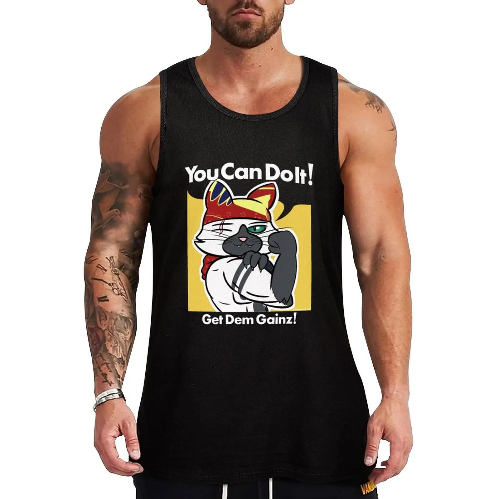 Meowscular Gainz Tank Top Men's gym Man gym clothes gym training accessories