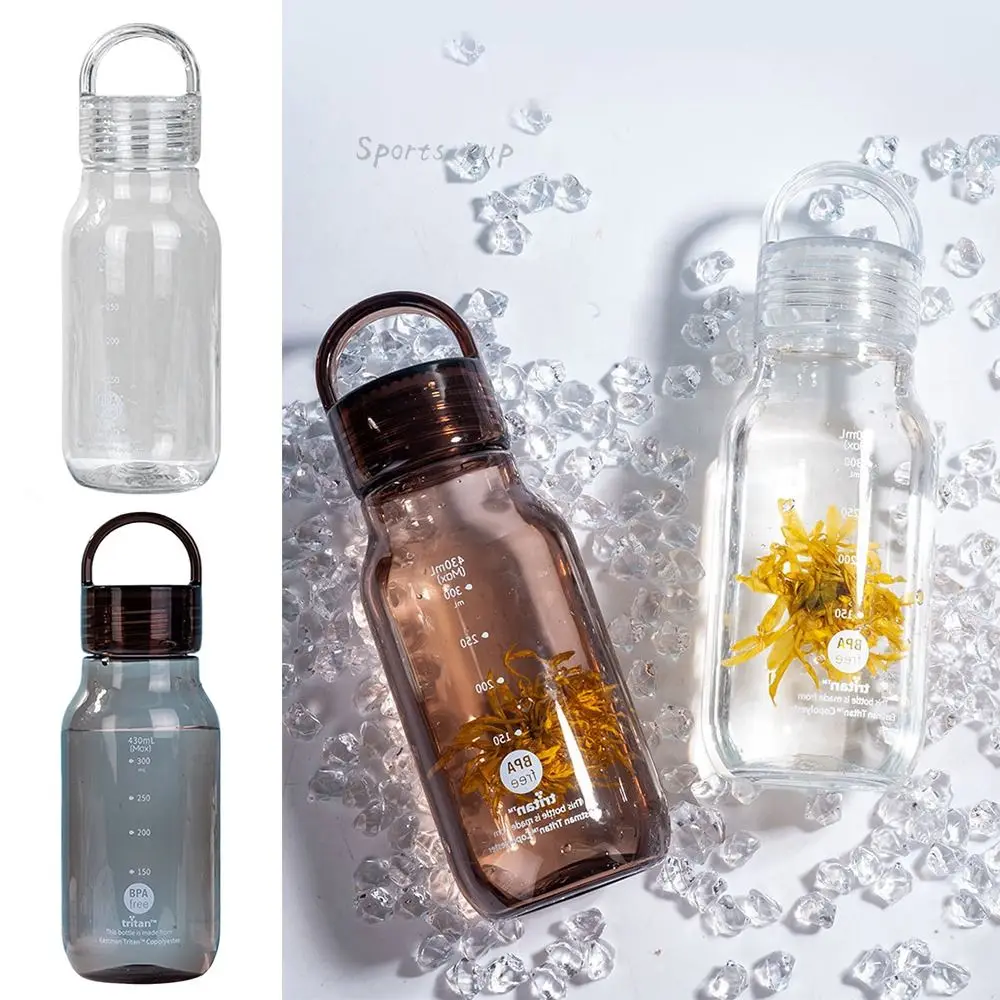

Portable 430ml Water Bottle Black White with Handle Water Cup Good-looking Clear Transparent Sports Kettle Outdoor Sport