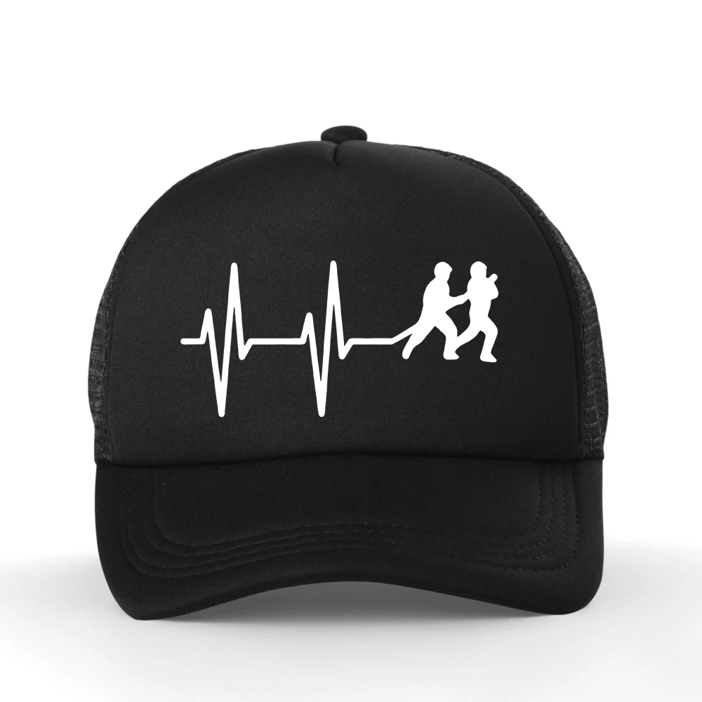 

Fireman Heartbeat Firefighter Baseball Cap Casual Fashion Sport Mesh Sun Hat Adjustable Breathable Snapback