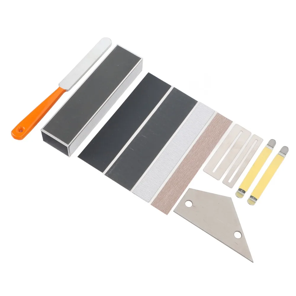 11PCS Practical Sanding Paper+Metal+Plastic Guitar Fret File Assorted Colors Fret Leveling Tool Fret Polishing Kit Luthier