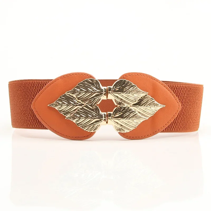 حزام خصر مرن جديد للسيدات حزام تنقل على الموضة للنساء على شكل قلب الخوخ وختم خصر عريض مرن مع فستان