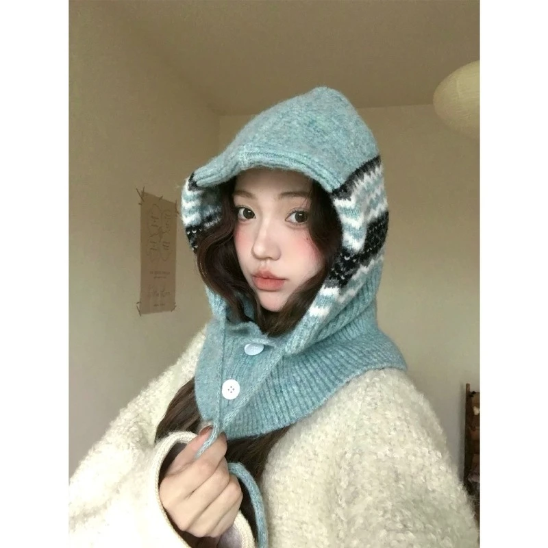 

Осенне-зимние новые модные и универсальные вязаные пуловеры для женщин, утепленные и теплые шапочки Skullies