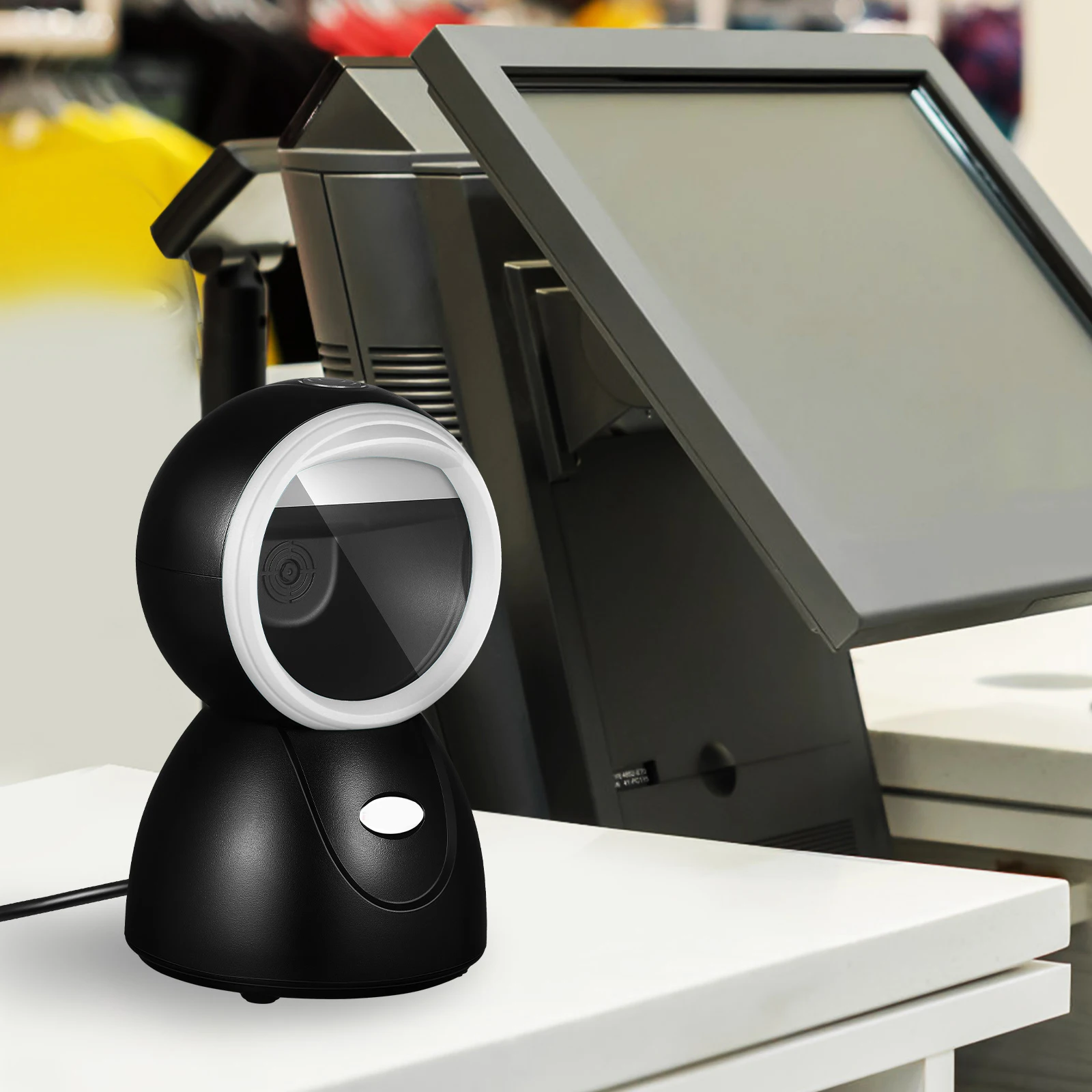 

Vertical Barcode Scanner Desktop Stand Hands-Free Qr Code Reader For Supermarket Retail Store Book Library Inventory