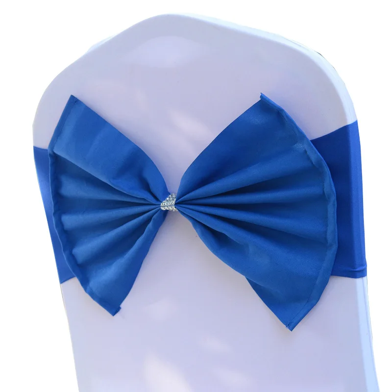 Chair Sashes Tie Satin Knot Cover Back Ribbon Rustic Seat Belt Bow For Hotel Banquet Wedding Party Event Kindergarten Decoration