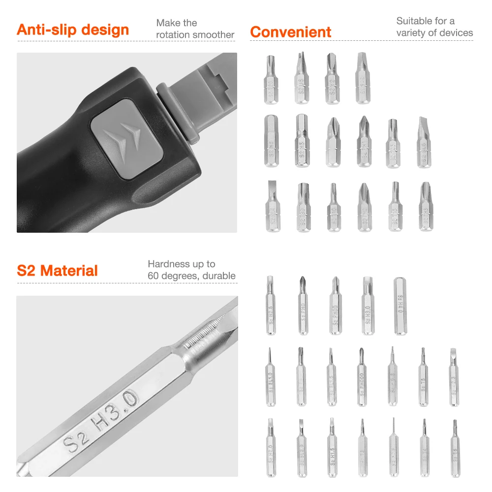 VALUEMAX Multi-function Screwdriver Set Precision Magnetic Bits  Screw Driver Set for Phone Laptop Repair Disassembly Tool