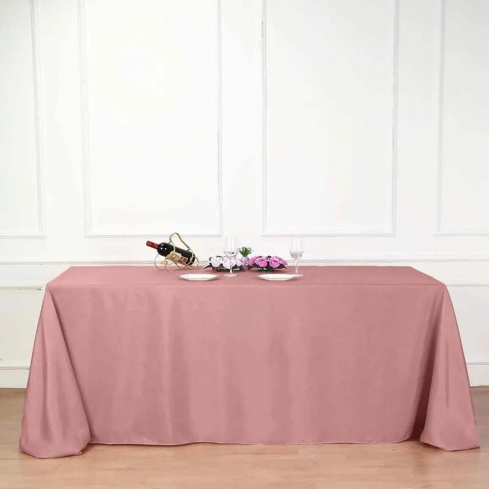 Eavormart 10PCS 90x132 Dusty Rose Wholesale RecPolyester Tablecloth Linen Wedding Party Restaurant Tablecloth