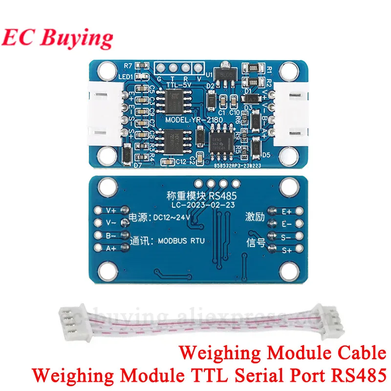 2Pc/1pc Electronic Scale Weighing Pressure Sensor Acquisition Modul Weight TTL Serial port RS485 Interface Modbus RTU Communicat