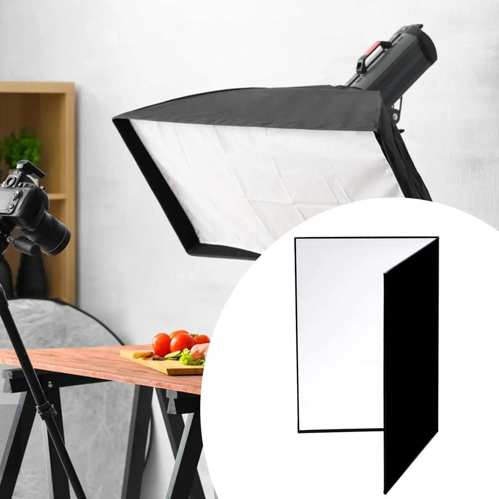 

3 in 1 Light Reflector Foldable Light Diffuser for Food Outdoor Indoor Photo