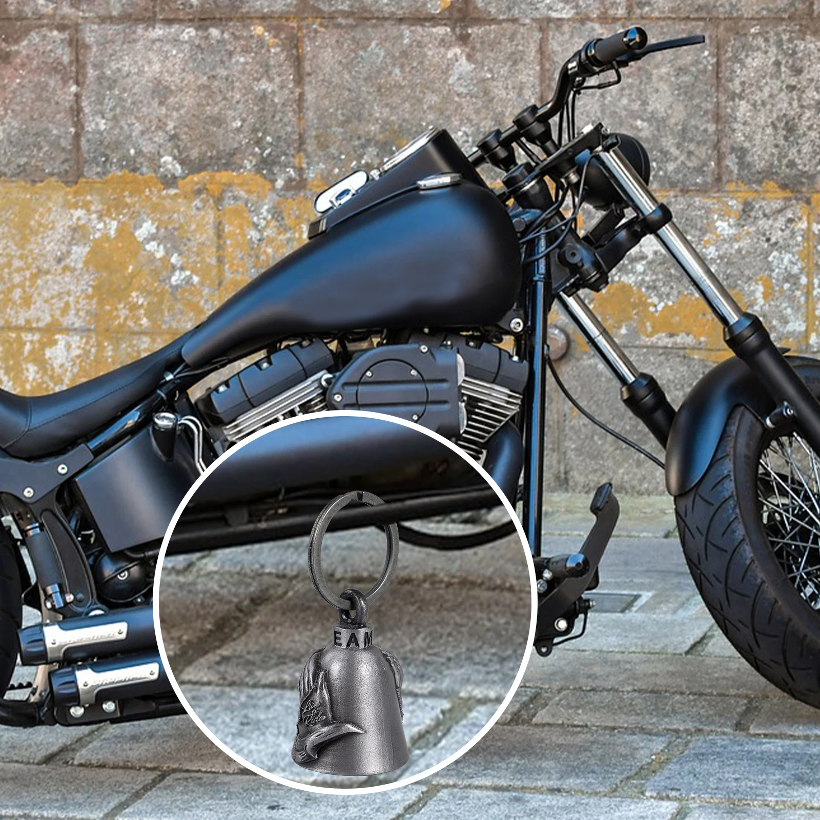 1 Pc Praying Hands 3D Motorcycle Bell Guardian Angel Drive Away Gremlin, Biker Bell for Men Women Rider Riding, Good Luck Gift