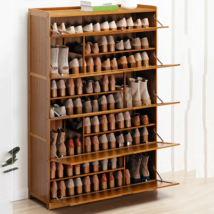 Wooden Portable Shoe Rack Useful Creative Storage Personal Door High Shoe Cabinets Vertical Cristaleira Modern Furniture Narrow