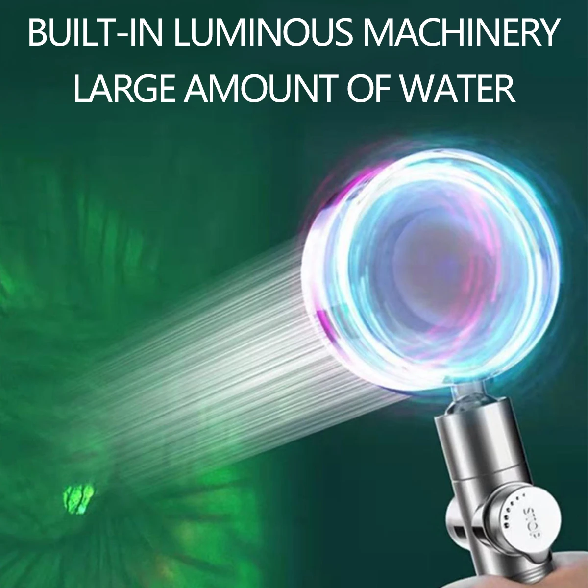 LCD Shower Head High Pressure Water Saving Spray With Handheld Filter Rain 360 Rotated Turbo Fan Rainfall SPA Bath