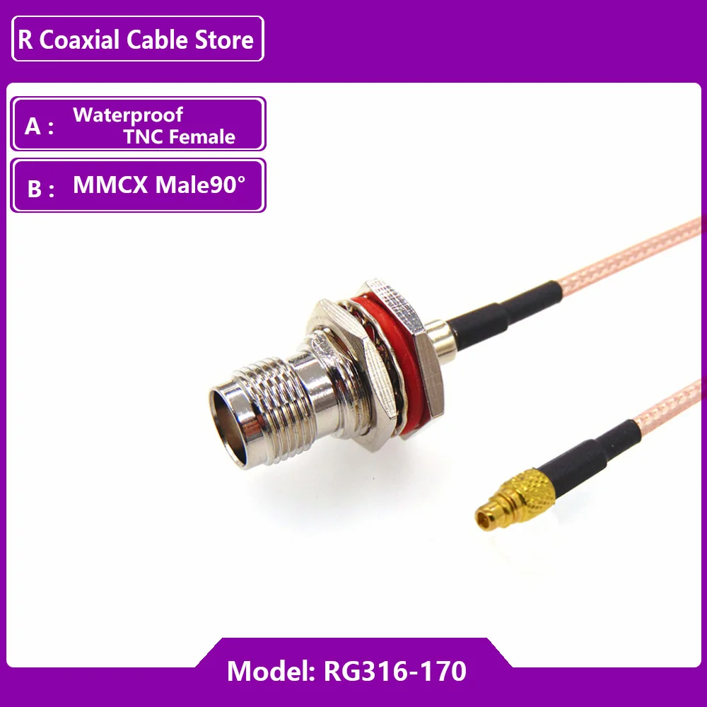 MMCX Male Straight to Waterproof TNC Female RF Coaxial RG316 Cable Extension Splitter Router GPS GPRS Low Loss Wire Connecter