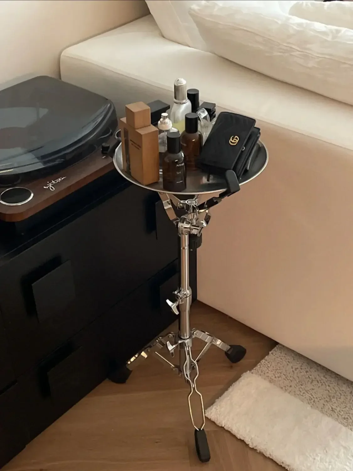 Room Liftable Stainless Steel Coffee Table Simple Disc Side Table Bedroom Bedside Table Creative Industrial Corner Tables HQ306