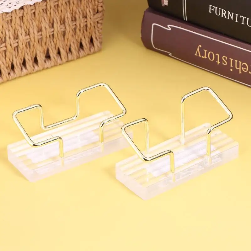 1Pcs Business Card Holder Desktop Card Display Stand Office Desk Bracket Organizer With Metal Frame Sticky Note Holder