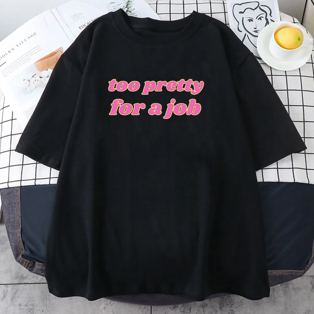 Camisetas Infinite Icon Paris-Hilton, camisetas con estampado Too Pretty for A Job, camisetas de algodón de manga corta para verano, ropa gráfica