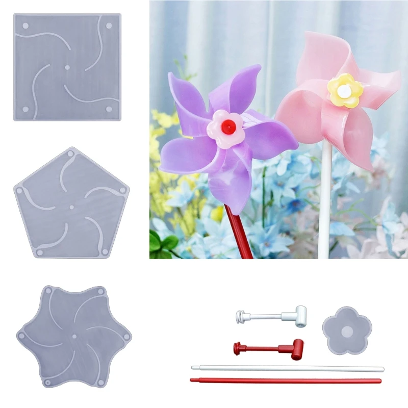 Pinwheel siliconen mal Crystal Epoxy mal voor DIY windmolen Home Party Decor