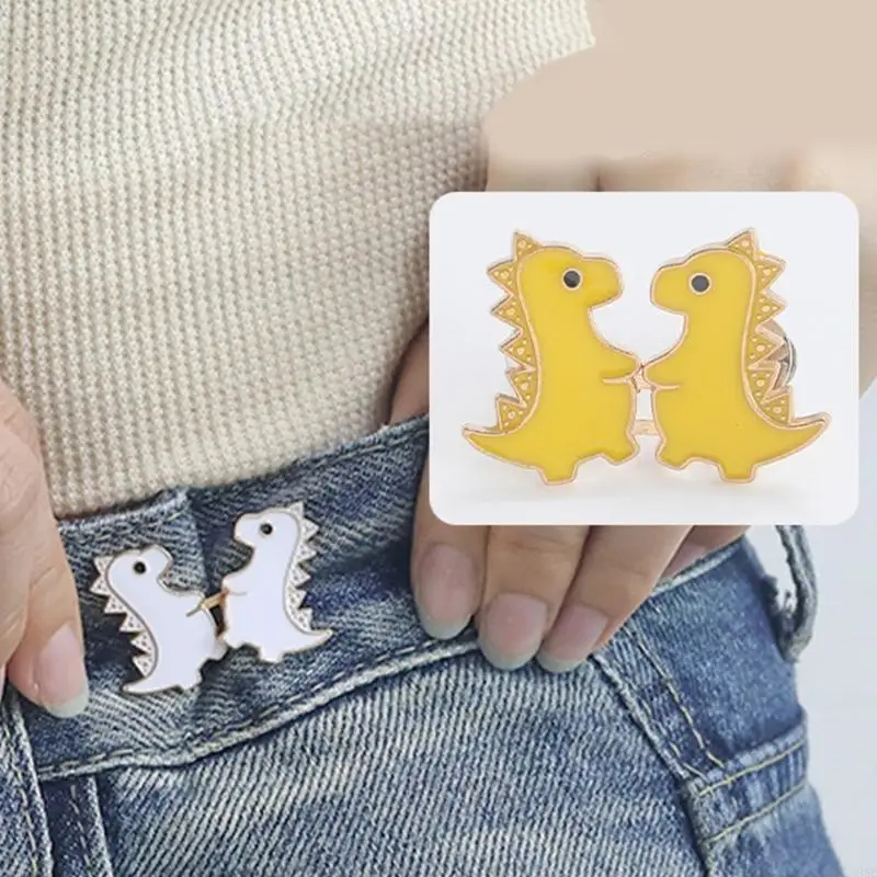 

195E Dinosaur Metal Fastening Button Detachable Pants Buttons Pin Crafts Waist Tightener Clothing Buckle No Sew Tool