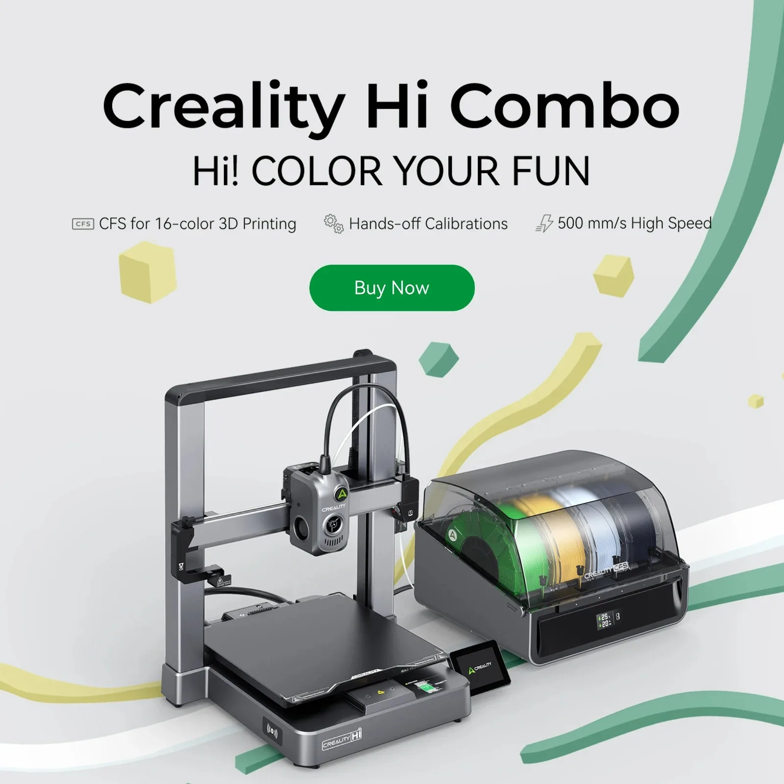 

3D-принтер Creality Hi Combo, новейшая технология многоцветной печати с системой CFS Color Filament System, быстрые 3D-принтеры для самостоятельной сборки