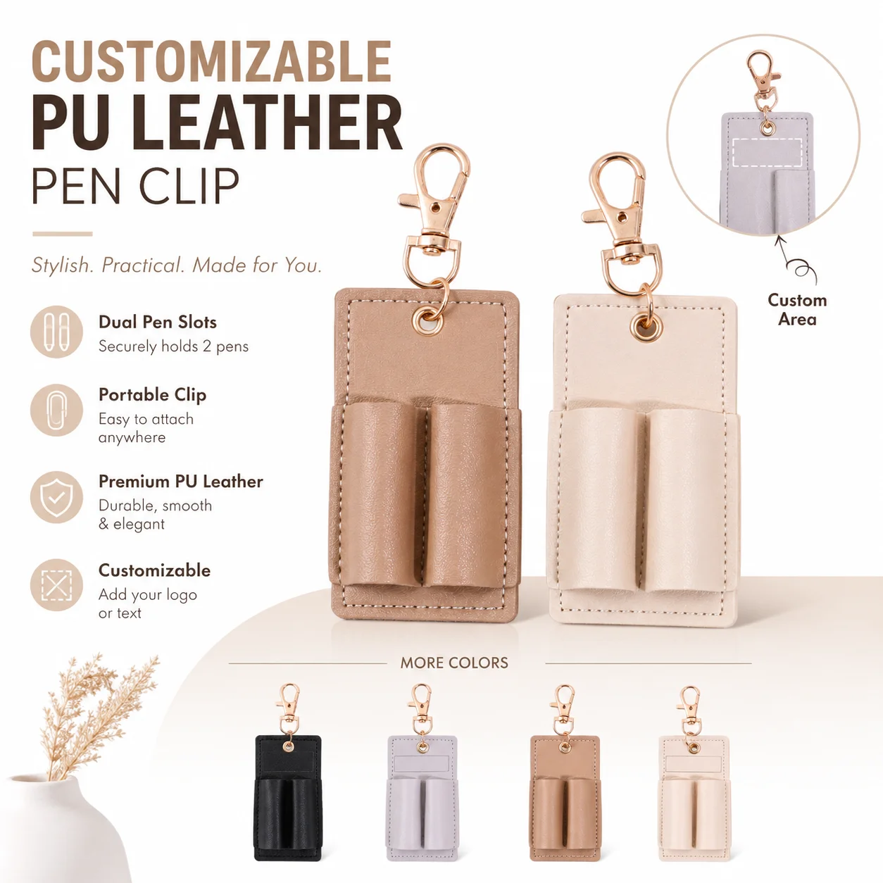 

Custom name keychain, creative personalized pen holder clip, laser engraved with name and address,for Backpack Notebook Daily Us