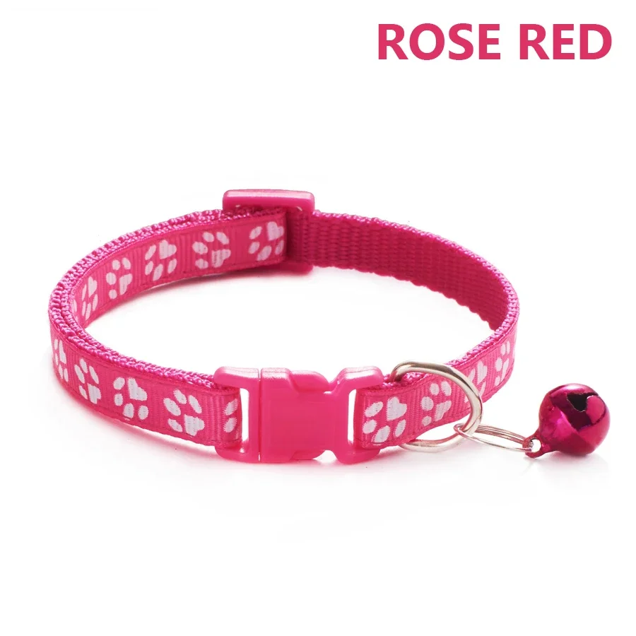 Verstellbares Fußabdruck-Halsband für Welpen, kleine Hunde, Kätzchen, Katzen mit Glocke, niedliches, weiches Halsband für den täglichen Gebrauch, 1/5 Stück – Detail 15