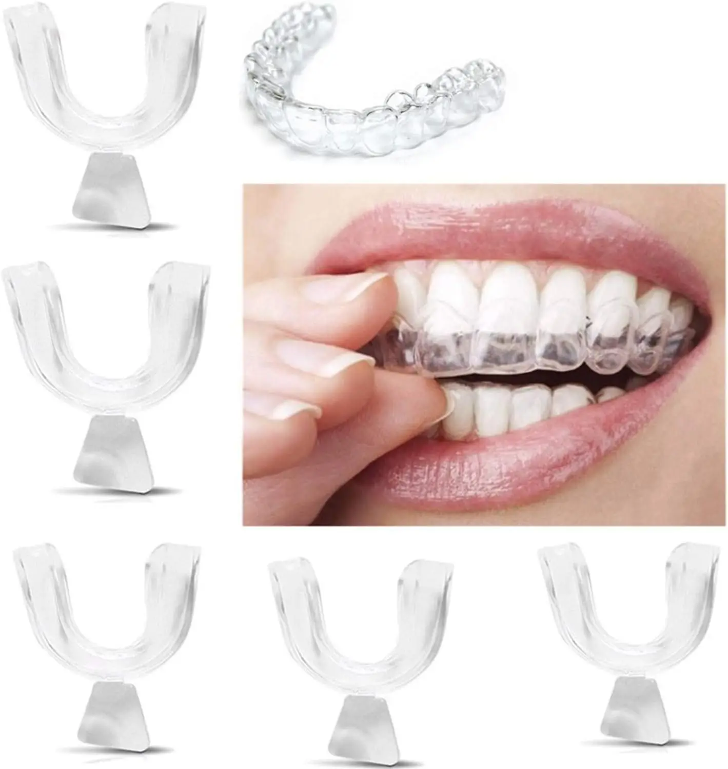 Protector Dental de EVA (1/2/4 Piezas) para Prevenir los Ronquidos y el Rechinamiento de Dientes, Protector Nocturno Transparente, Protector Deportivo para Artes Marciales Mixtas (MMA) y Boxeo