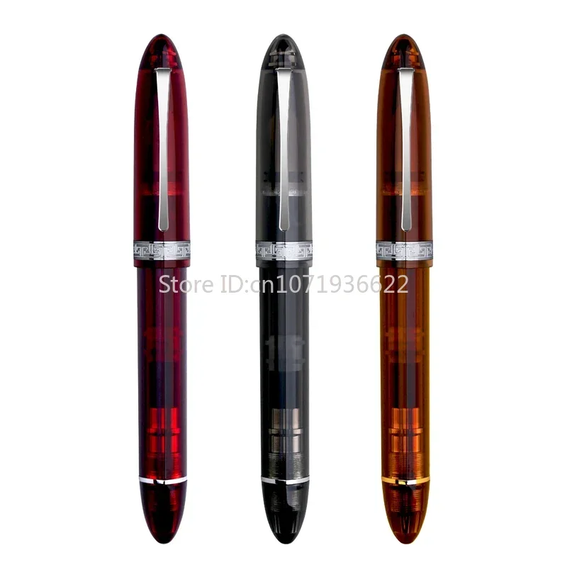 Limited Color Majohn V60 Transparent Triangular Piston Resin Fountain Pen Writing Pen School Business Stationery Supplies Gift