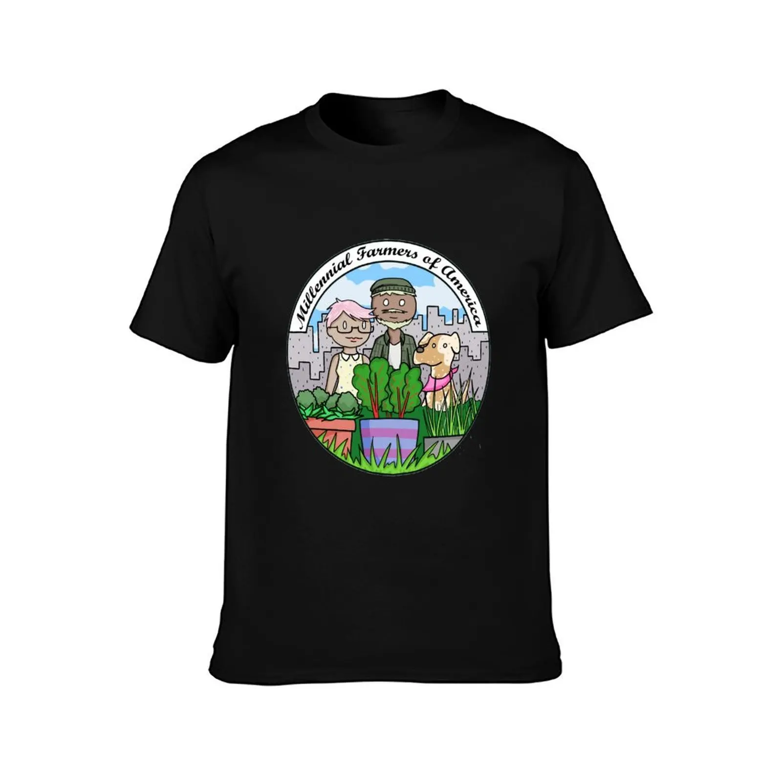 Millennial Farmers of America T-Shirt, Summer Casual Cotton Tee, Oversized Streetwear Tops, Vintage Graphic Print, 100% Cotton