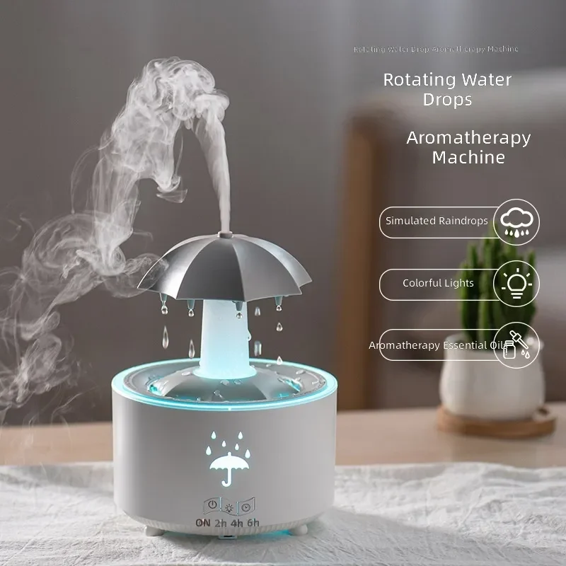 for Colorful Raindrop Aromatherapy Machine Rotary Water Drop Humidifier with Remote Control for Home Office Air Purifier