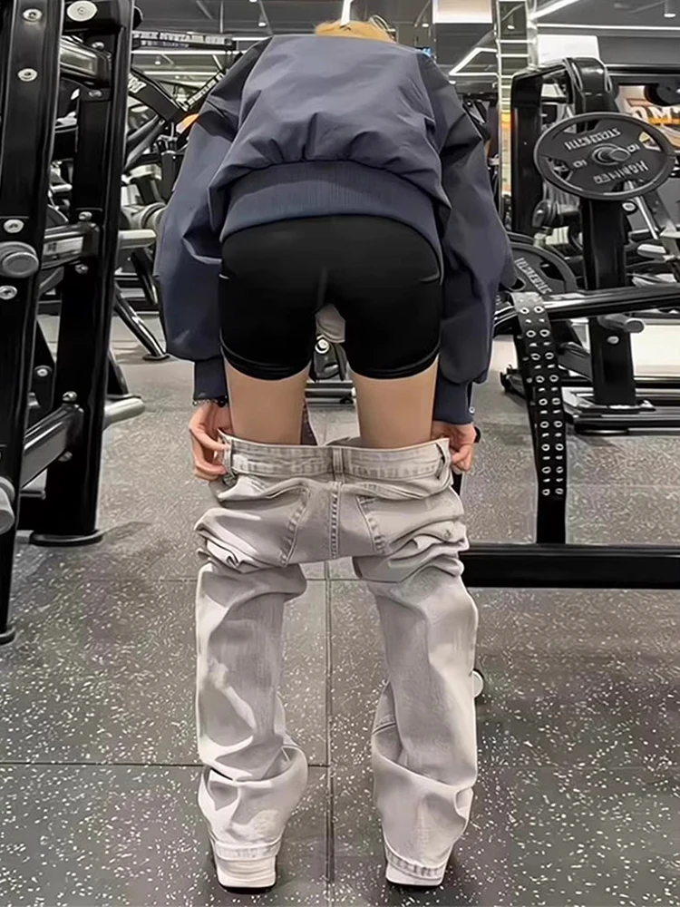 

Slim Fit Straight Leg Jeans Men's Spring Summer Cleanfit Tapered Pants Cement Color mid Waist Zipper Closure Wear Resistant