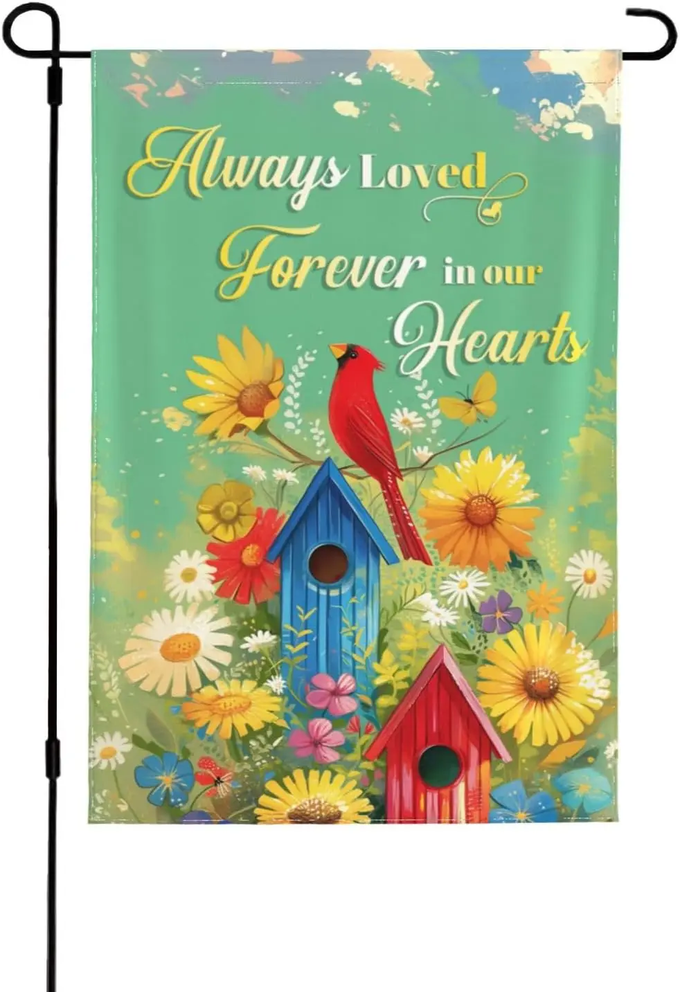 In Loving Memory Flag Funeral Sign Banner Memorial Garden Flag for Outdoor Yard Home Cemetery Bereavement Double Sided Seasonal