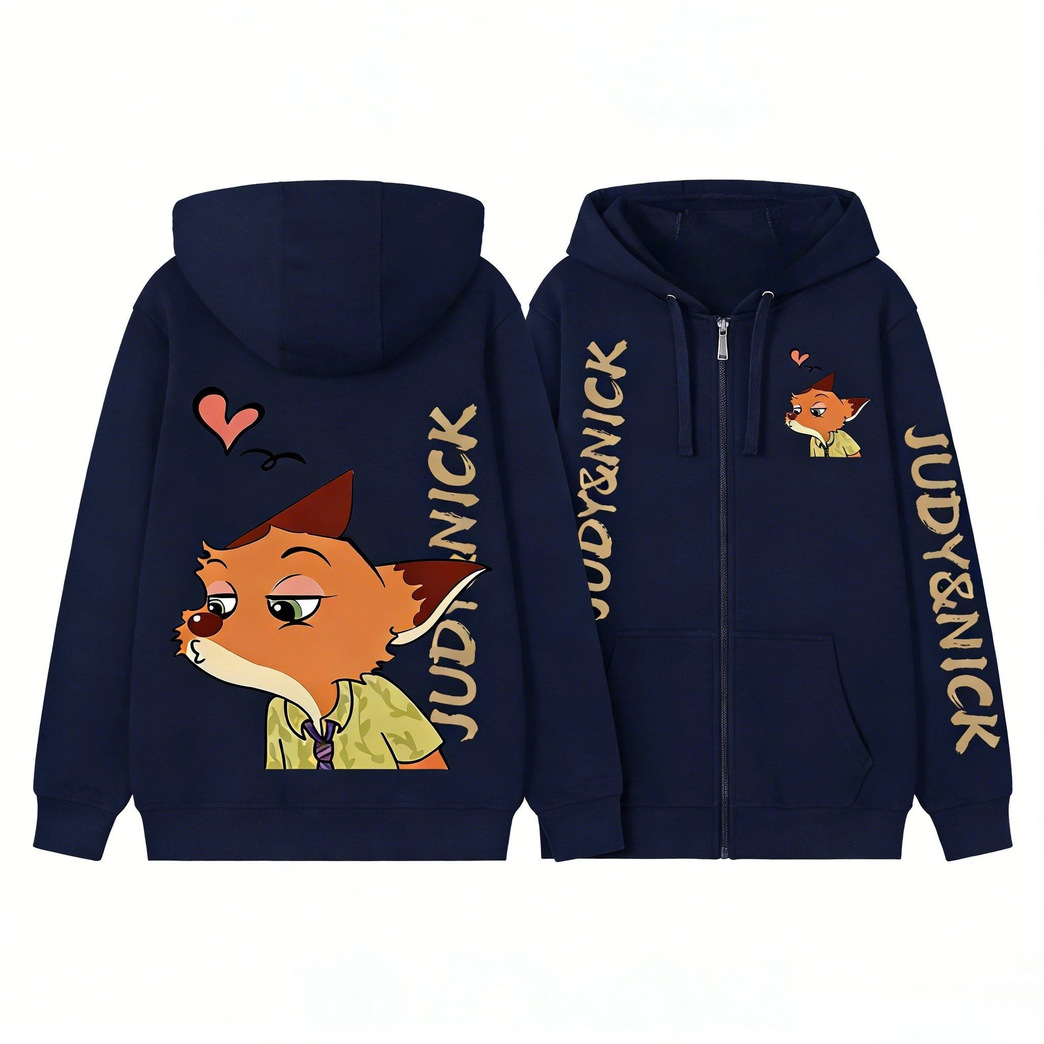 ズートピアジュディニック漫画パーカー男性女性ジップアップスウェットシャツプリントカジュアルストリートウェア 2026 秋冬アニメコスプレジャケット