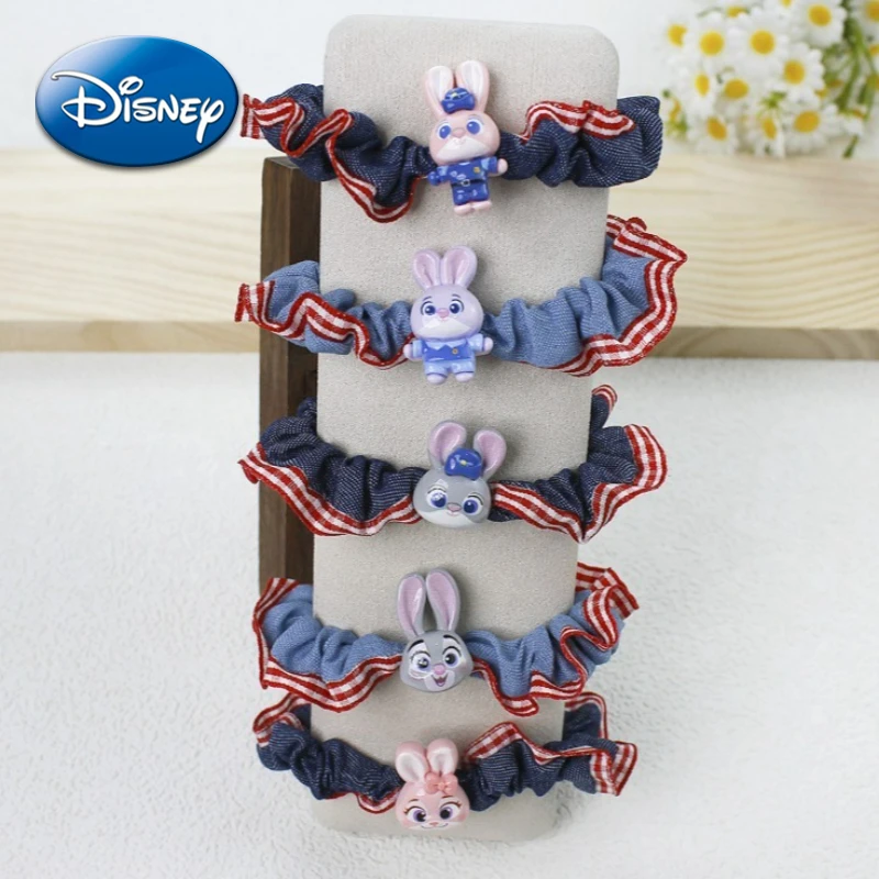 

Zootopia Hair Rope Judy Hair Accessories Cartoon Cowboy Grid High Elasticity Headband Child Adult Rubber Band 5-piece Set Gift